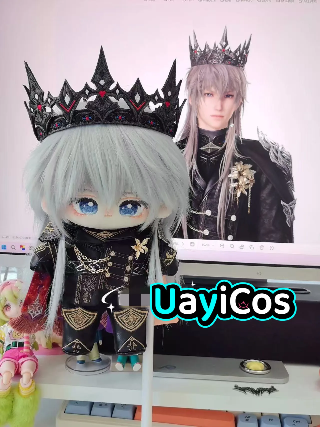 

20cm Doll Clothes Love and Deepspace Xavier Crown Shoes Cloak Belt Overcoat Suit Stuffed Plushies Doll Accessories Anime Toy Kid