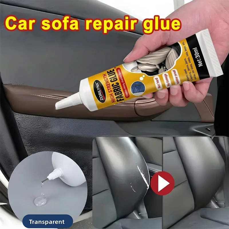 Multi Purpose Car Interior Fabric Glue for Vehicle Seat Roof Liner Cloth Repair Fast Curing Clear Adhesive 30ml - ZORILYNX