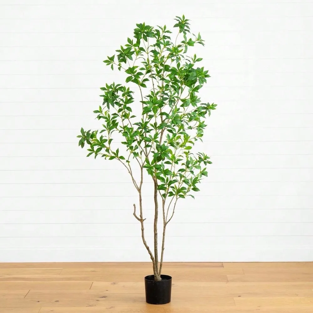 7’ Artificial Minimalist Japanese Pieris Tree w/Real Touch Leaves