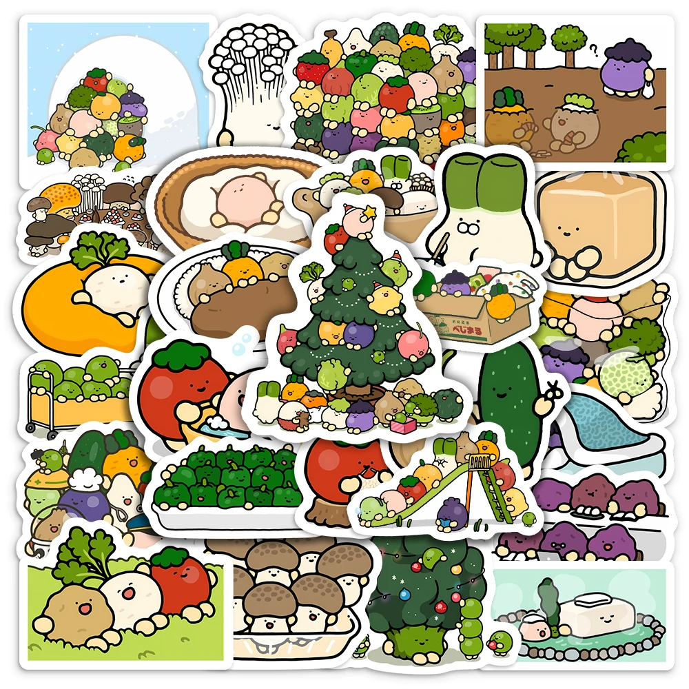 Cute Cartoon Vegetables Stickers DIY Kids Toys Gift Waterproof Decals for Scrapbook Diary Laptop Phone Luggage Decorative