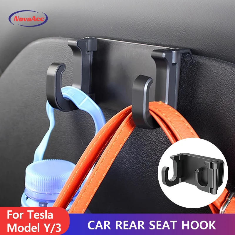 

For Tesla Model Y 3 Hidden seat back hook Foldable storage hook Multifunction On-Board Hook Headrest Mount Car Accessories