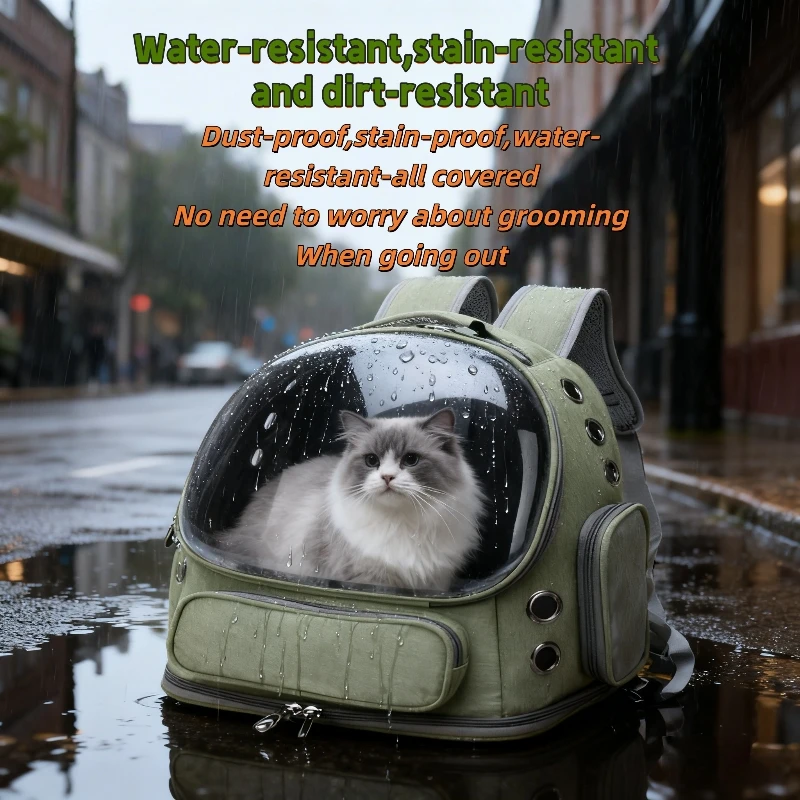 Mochila transportadora transparente para mascotas, accesorios ideales para gatos, bolso de hombro para mascotas al aire libre, suministros transpirables para mascotas con amplia ventilación