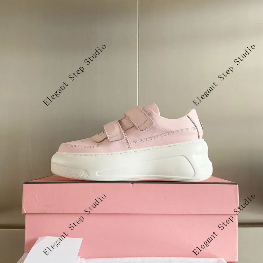 Women's Shoes Double Strap Platform Sneakers Touch-strap