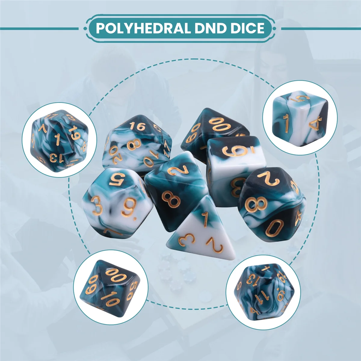 

HLES 7-х предметный набор кубиков, набор многогранных кубиков, набор ролевых кубиков для DND Pathfinder, ролевая игра, ролевая игра