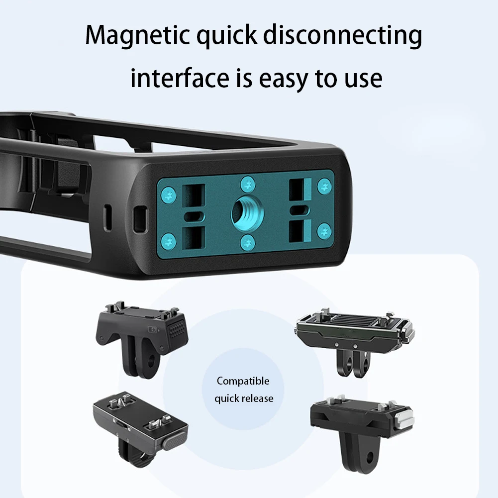 Frame Pelindung Insta360 X4 dengan Cold Shoe & Ulir 1/4 inci, Magnetic Quick Release Protective Rabbit Cage Protective Case