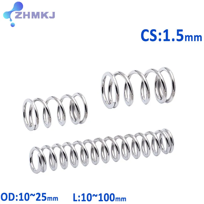 304 Stainless Steel Compression Springs  Wire Diameter 1.5mm Y-type Rotor Return Spring Outer Diameter 6-14mm Length 5-100mm