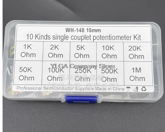 WH148 single link 15mm B1K/2K/5K/10K/20K/50K/100K/250K/500K/1M potentiometer box