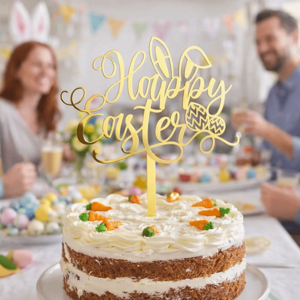 Акриловый-декоративный-топпер-для-торта-«Счастливой-Пасхи»-мультяшный-кролик-пасхальное-яйцо-узор-с-кроликом-и-яйцом-вставка-крестик