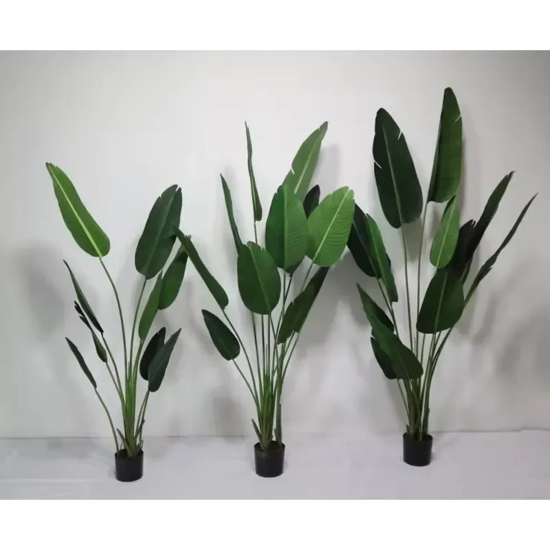 SZ04 Evergreen Fake Bird of Paradise Traveler Artificial Banana Plant and Tree Home Indoor Decor Ravenala Banana Leaves Tree