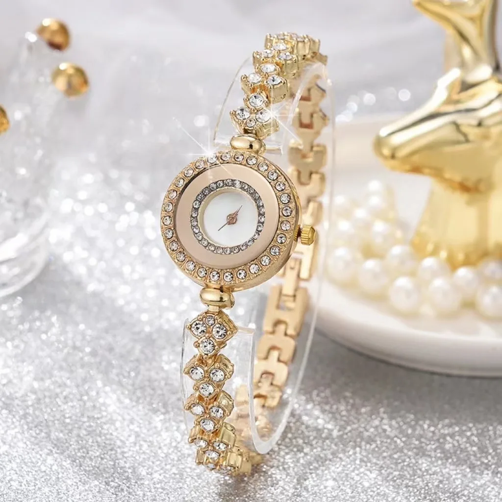 Relojes de Mujer con diamantes de imitación a la moda para Mujer y niña, Reloj de pulsera de cuarzo elegante y exquisito, Reloj para Mujer