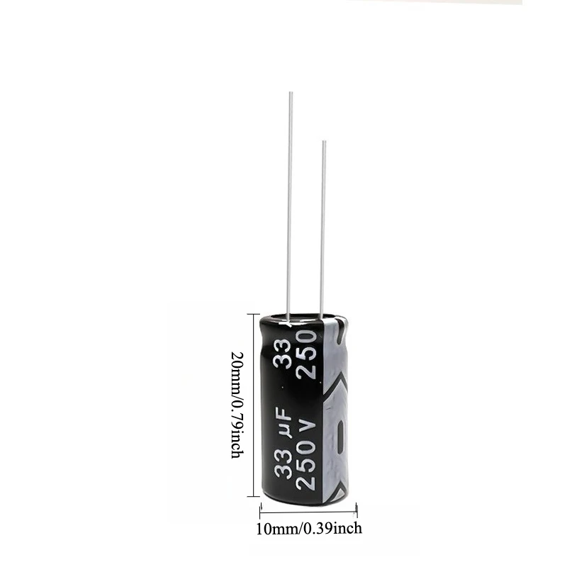 

65pcs 250V 33uF Electrolytic Capacitor 105C High Temp Radial Long Life 10x20mm for Power Supply Electronics