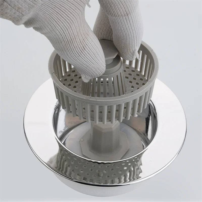 Lavello con filtro da cucina 3 in 1 Pop-Up ABS filtro per lavello in acciaio inossidabile cestello di scarico blocco di arresto tappo a prova di perdite con nucleo rimbalzante