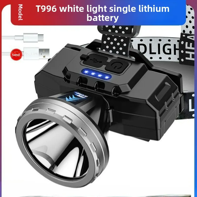

High-Power Long-Range Rechargeable LED Headlamp Waterproof Super Bright Head-Mounted Mining Light with Long Battery Life