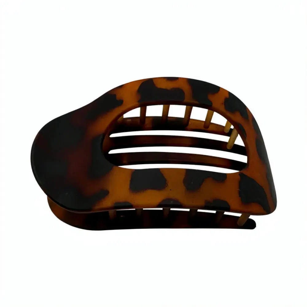 Practical Flat Oval Hair Clips Set Fashion Leopard Print Shark Barrettes Comfortable Headwear Tools For Thick Hair