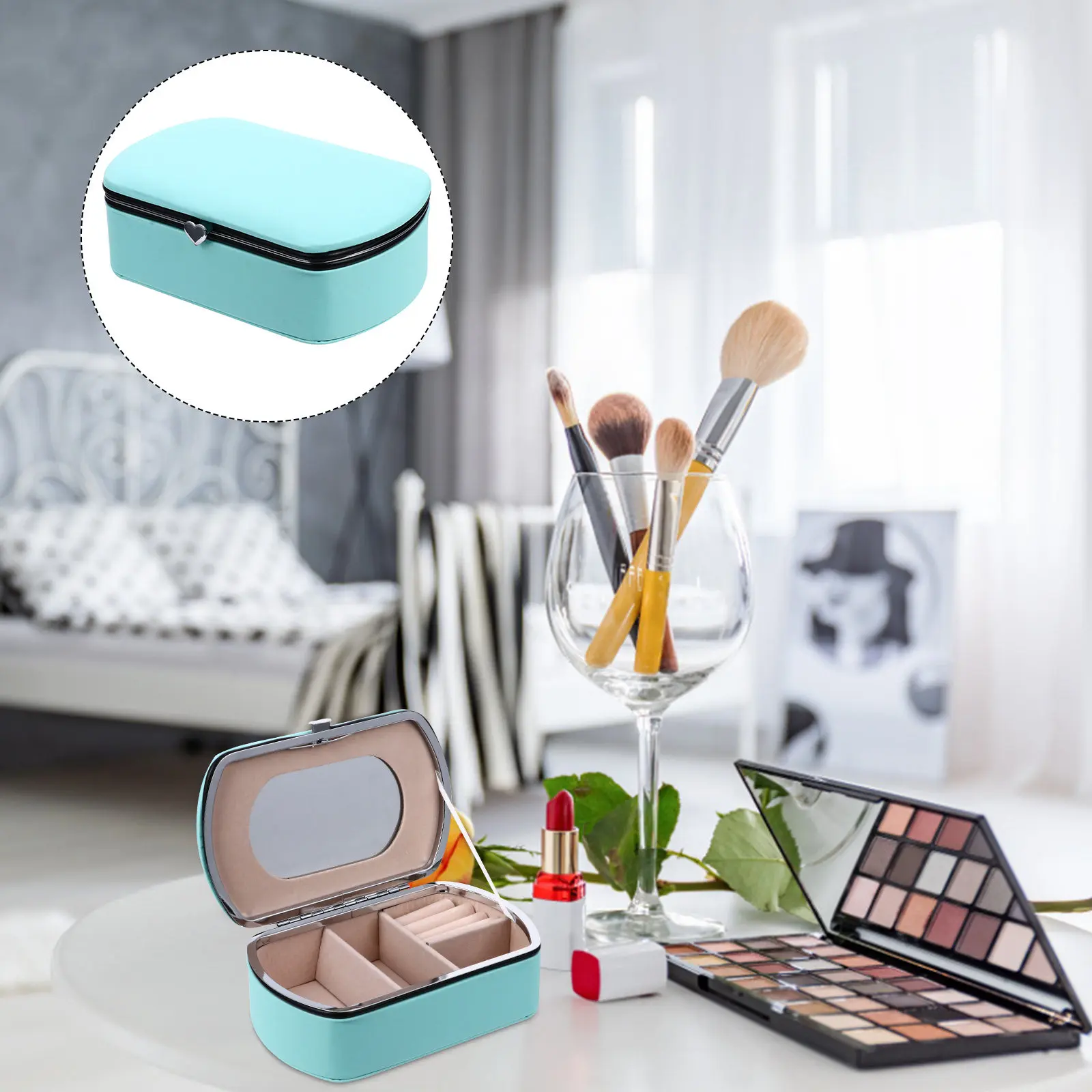 

1Pcs Jewelry Storage Box Smooth Waterproof Small Convenient Case Classified Organizer for Earrings Necklaces Cosmetics Display