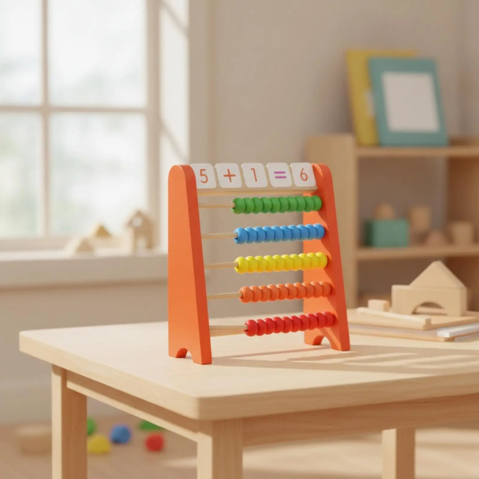Colorful Abacus with Math Cards Hands-on Counting Frame Educational Toy for Preschoolers Young Children Homeschool
