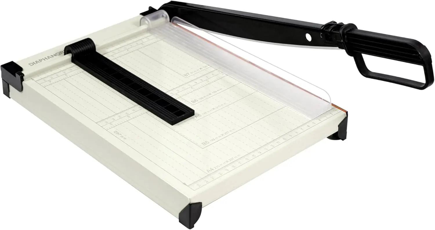 

12-дюймовый мощный резак для бумаги с защитным кожухом, магнитной направляющей и вместимостью 12 листов для офиса и домашнего использования