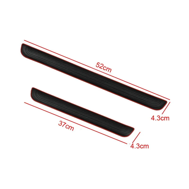 4pcs Rubber Car Door Sill Scuff Covers Black Door Panel Guards Protector Trim Anti-scratch Exterior Parts Car Decor Accessories