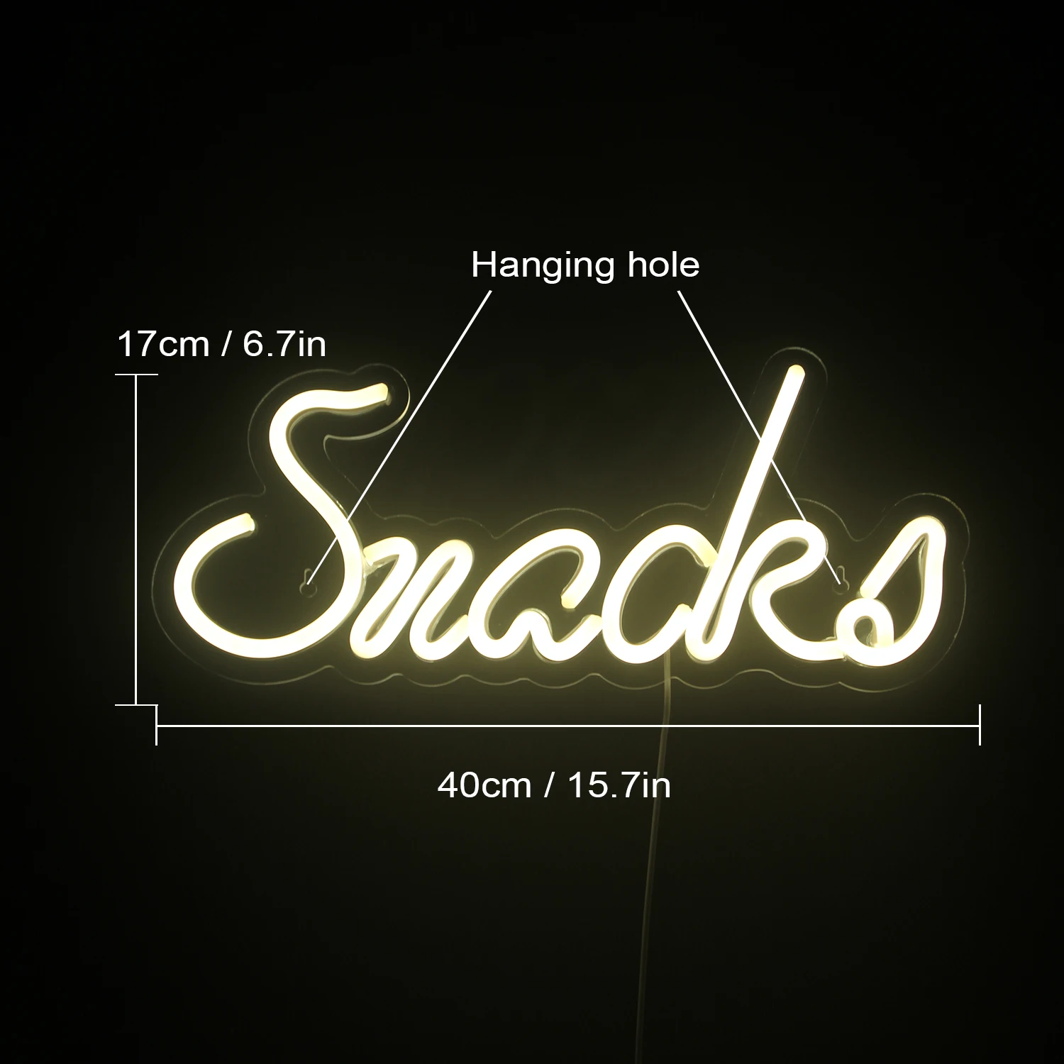 Imagem -06 - Snacks Neon Sign para Wall Decor Snack ou Coffe Bar Bolo Doces Loja Festa Stall Casa Quarto Usb Quente Branco