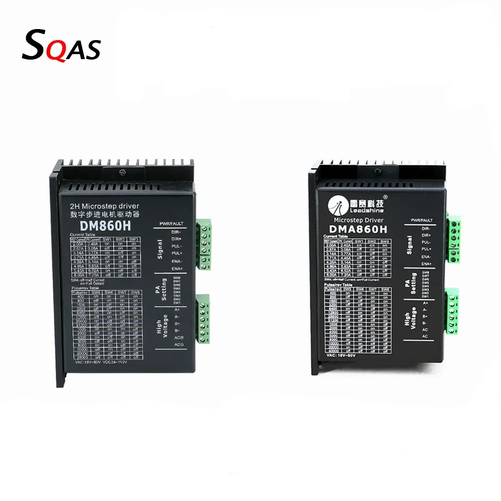 2 Phase step motor driver DM860H / DMA860H vac 18-80v Vdc 24-110v 2.4A-7.2A for Nema34 nema32 stepper motor