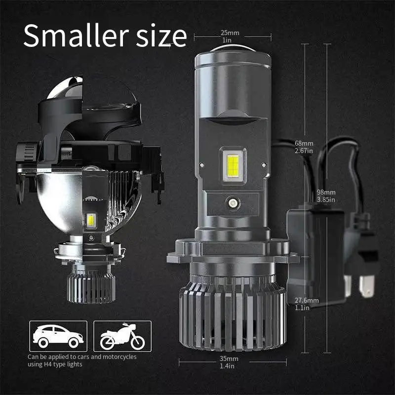 Led car headlights GT4 super bright spotlight H4 motorcycle lamp far and near integrated double lens laser headlamp