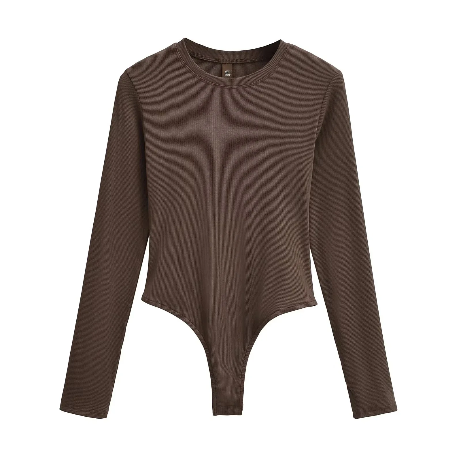 American Sle Hot Girl  Color round Ne Long Sve Elastic Ribbed Slim Fit Long Sve Onesie Women Base irt Autumn...