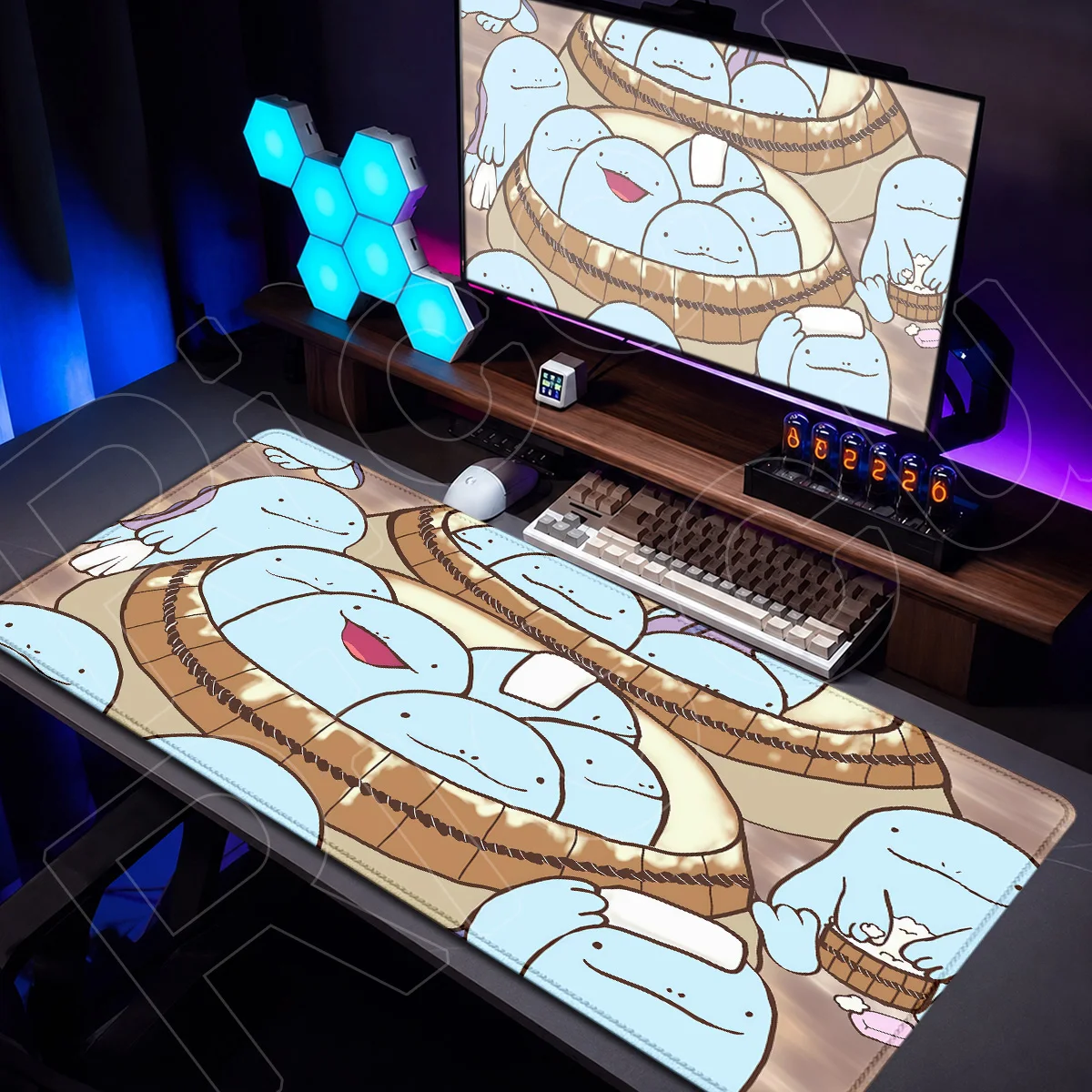 P-Pokemon Clodsire Pattern Mouse Mat XXL Japan Anime Wallpaper Keyboard Carpet Gaming Extended Table Mat 900x400mm Washable Pads