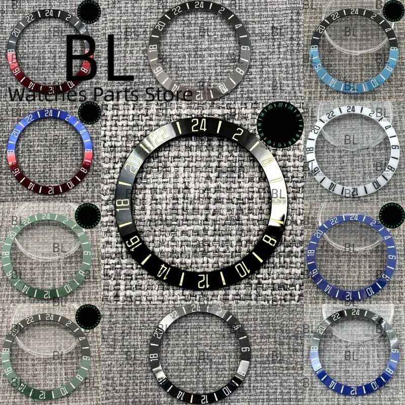 

BLIGER 38 мм светящийся черный серый керамический безель кольцо GMT в дайверском стиле вставка безеля для часов 40 мм сменные аксессуары