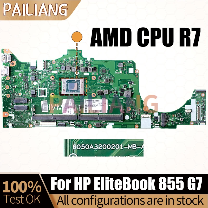 

For HP EliteBook 855 G7 Laptop Mainboard 6050A3200201 M21682-601 AMD CPU R7 Notebook Motherboard Full Test