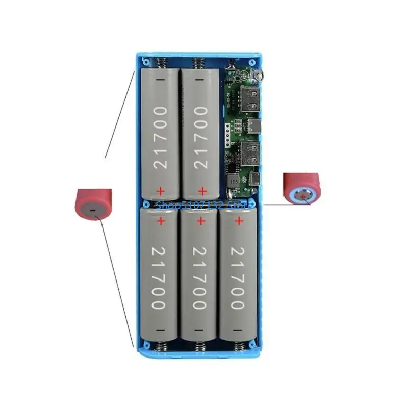 87HD 5x21700 DIY Shells شحن صناديق الغطاء الخارجي Case Mobile Cases DIY قذائف بلاستيكية مع ضوء LED
