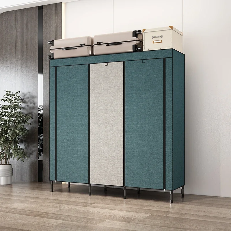 Simple and Easy Bedroom Clothes Closet Non-woven Fabric Widening Thickening Dormitory Rental Wardrobes Storage Cabinet 2023 New