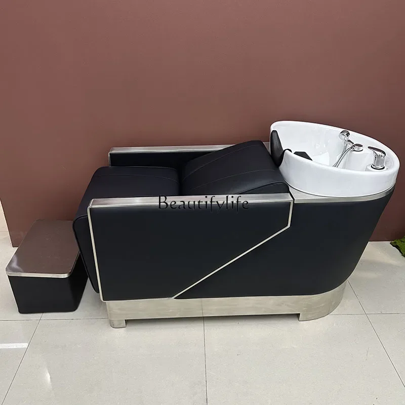 

02High-end barber shop shampoo bed hair salon special flush bed simple half lie