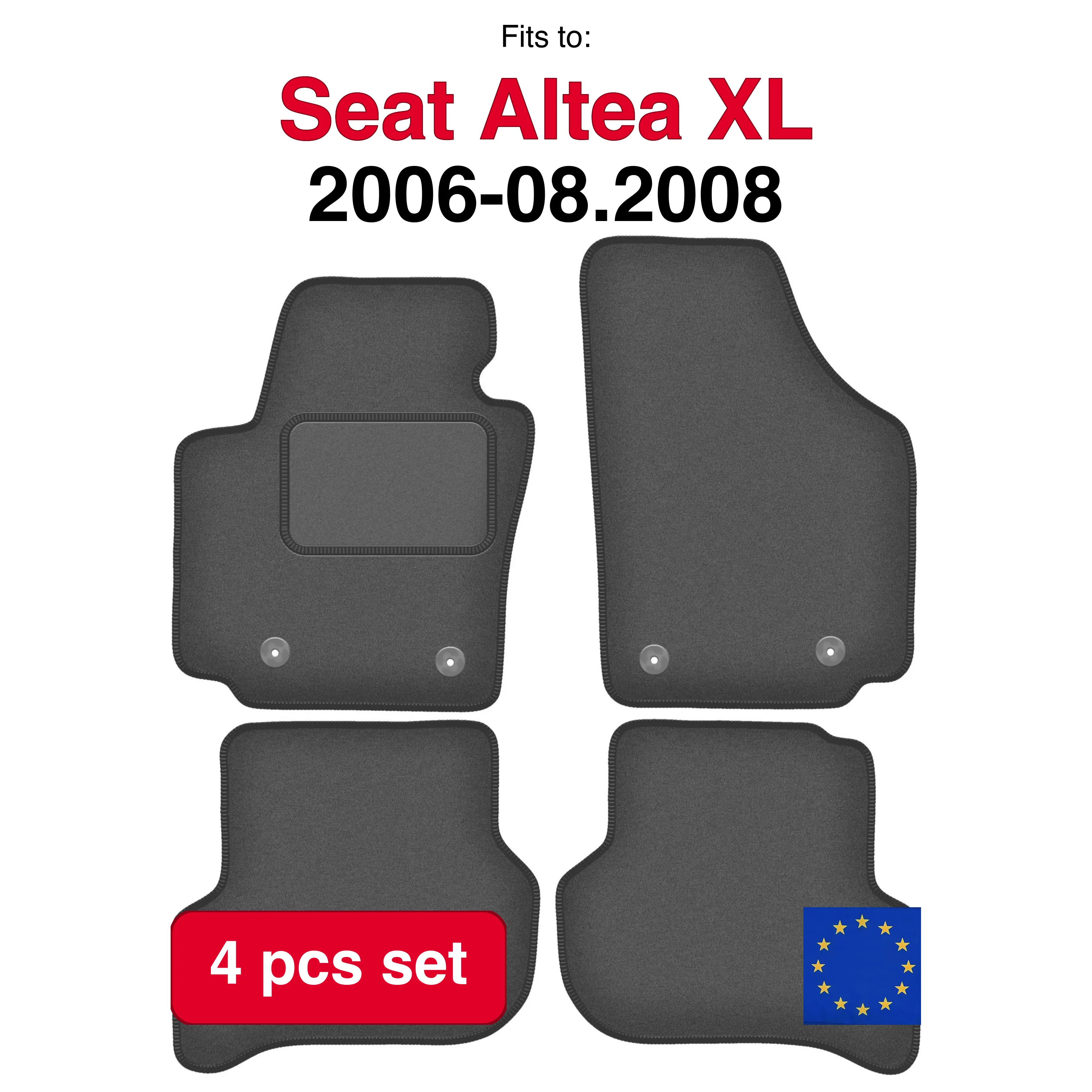 Alfombrillas de terciopelo para coche Seat Altea XL minivan | juego de 4 piezas | Correspondencia