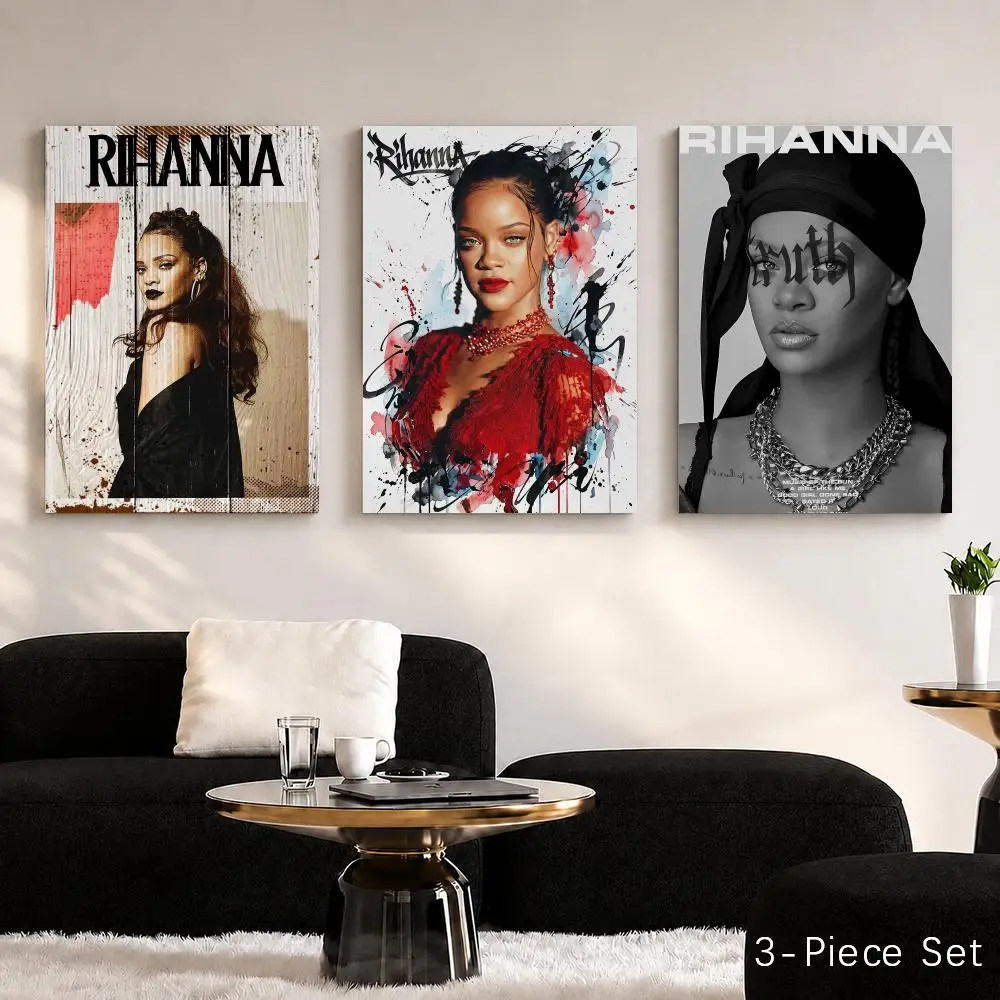Famous Singer R-Rihanna Framed Wall Painting Canvas Poster Wall Art HD Print Home Decor Room Decoration Artwork Gift Wood Frame