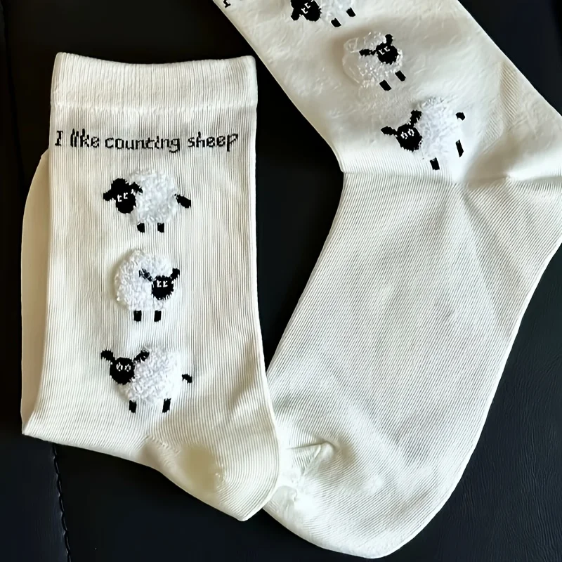 4足セット、女性用ソフトフロッキー羊アンクルソックス、グレー無地重ね履き可能なクルーソックス、インスタイル