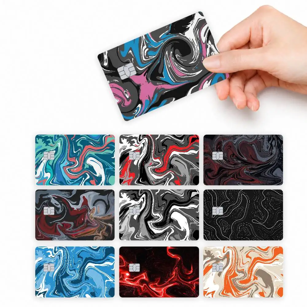 Strata Liquid  4pcs Credit Card Skin Stickers Suitable for Bank Debit Subway Bus Transit Pass Decorative Cover