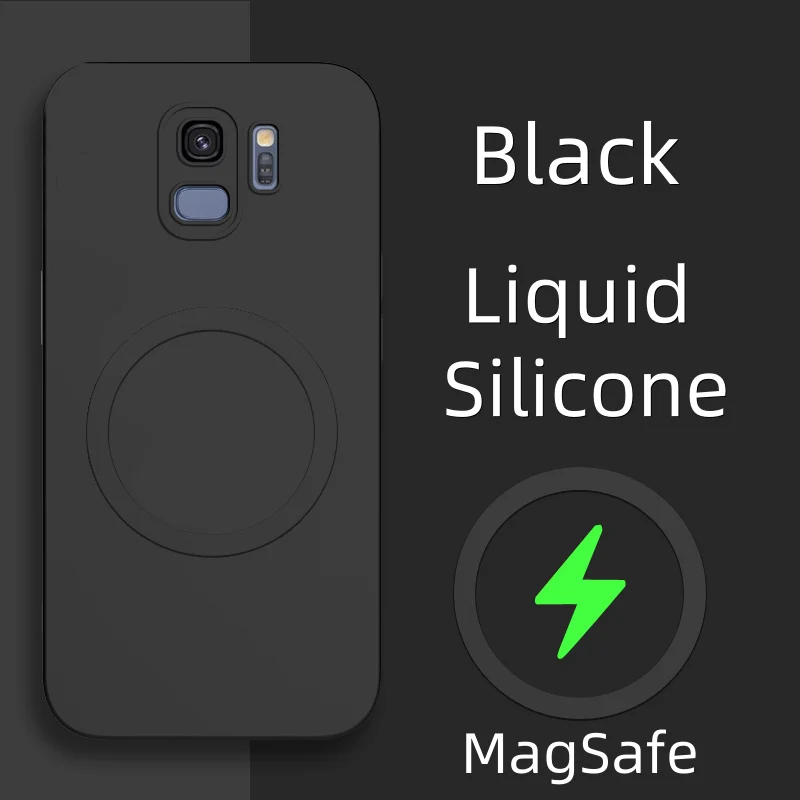 

Чехол для телефона Samsung Galaxy S9 S9 + Plus, жидкий силиконовый магнит MagSafe, матовый, полная защита, противоударный, новый простой чехол