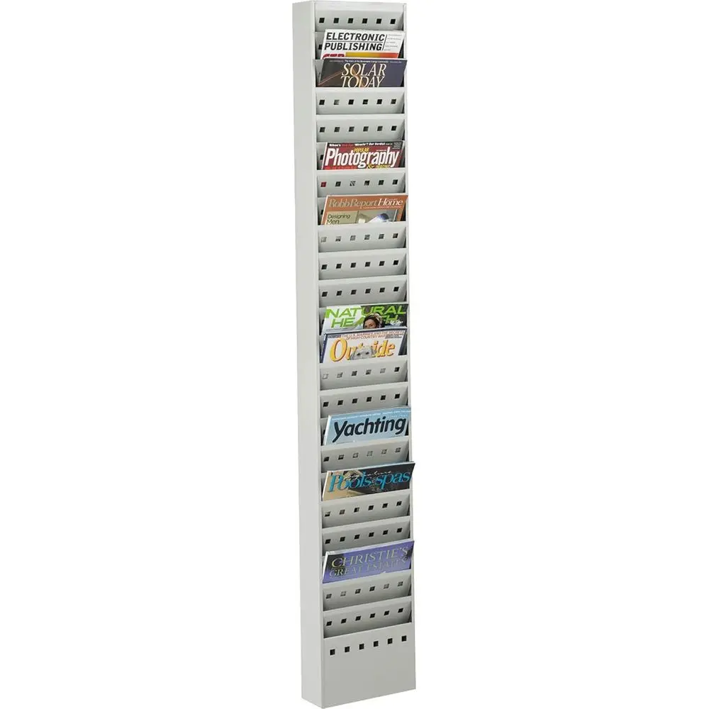 

Светло-серая стальная подставка для журналов, 23 кг, 65.5x10x4