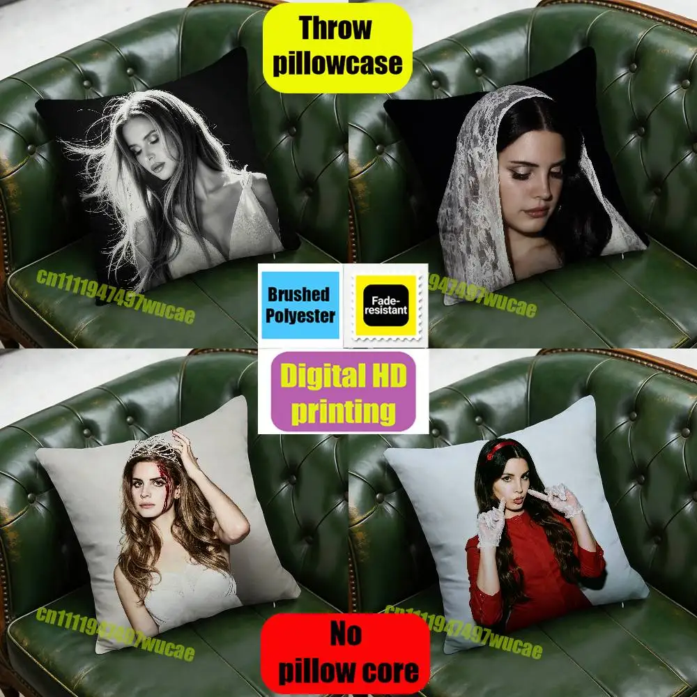 For L-Lana Del Rey Singer Throw Pillow Case 30cm 40cm Car Custom Square Pillowcase Pad Cushion Cover