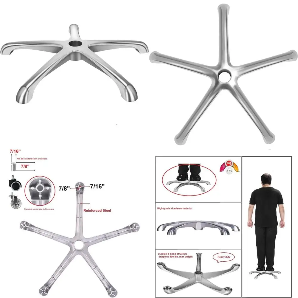 

Sturdy 5-Leg Swivel Base for Office Chairs, Supports Up to 400 lbs, 25.2 Diameter
