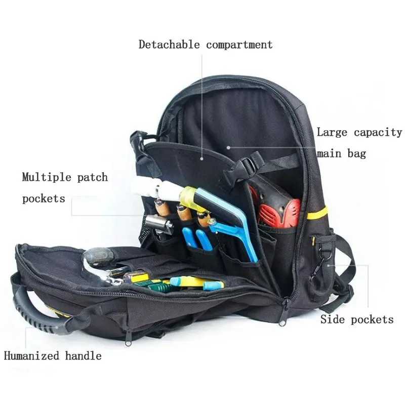 Sac à outils de réparation portable pour hommes, sac à dos lancé par des hommes, valise en toile d\'entretien multifonctionnelle, support