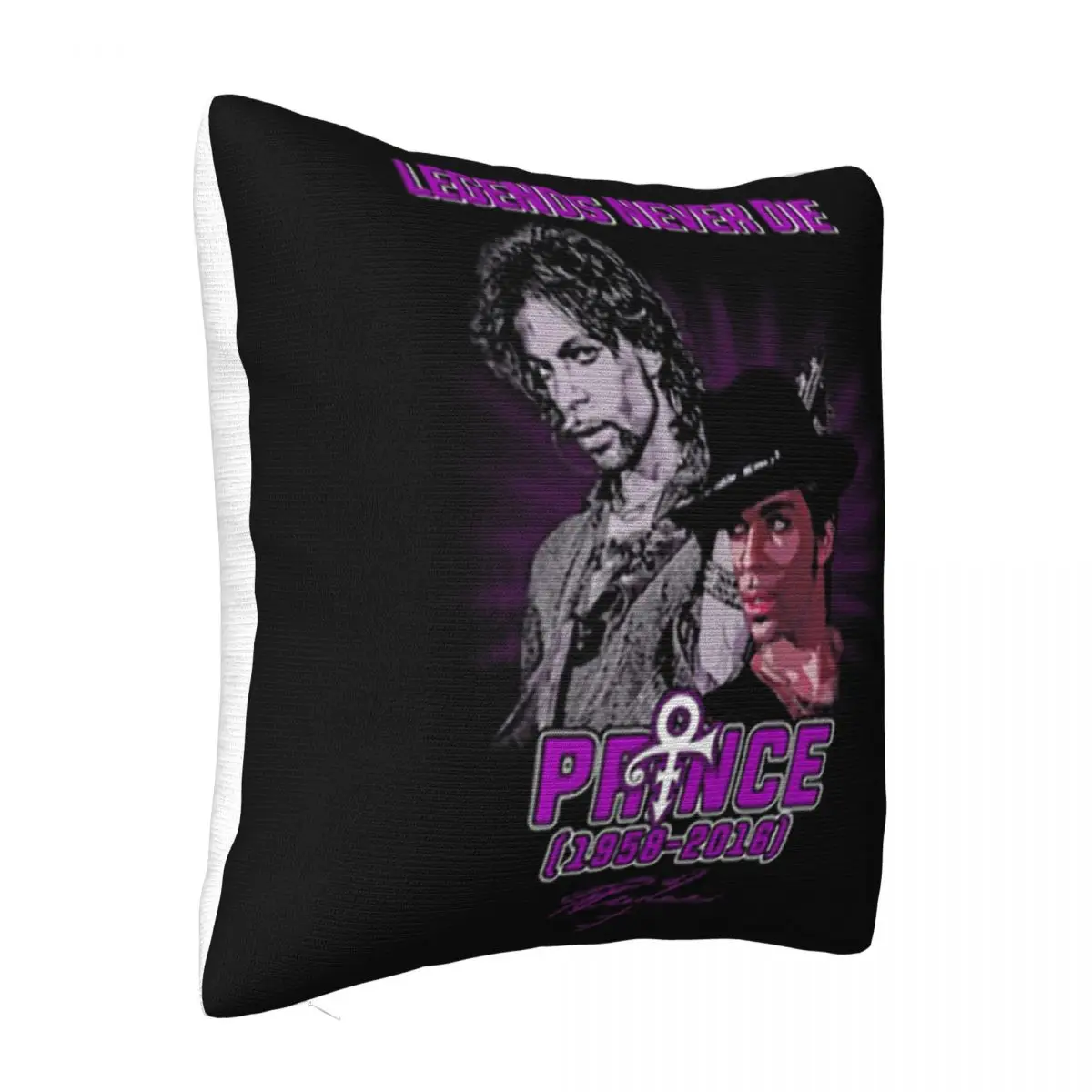 Legends Never Die Prince Rogers Nelson 1958 2016 Signature Aesthetic Text Pattern Print Pillow Case