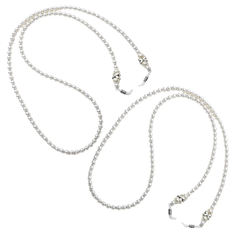 

2Pcs Elegant Pearl Glasses Chain Multi-Purpose Anti-Lost Eyeglasses Accessory Hanging Rope for Glasses Masks Sunglasses Decor