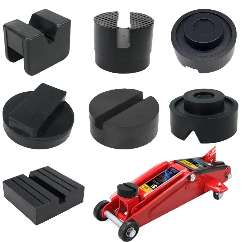 Different Types Car Lift Jack Stand Rubber Pads Black Rubber Slotted Floor Jack Pad Frame Rail Adapter Universal