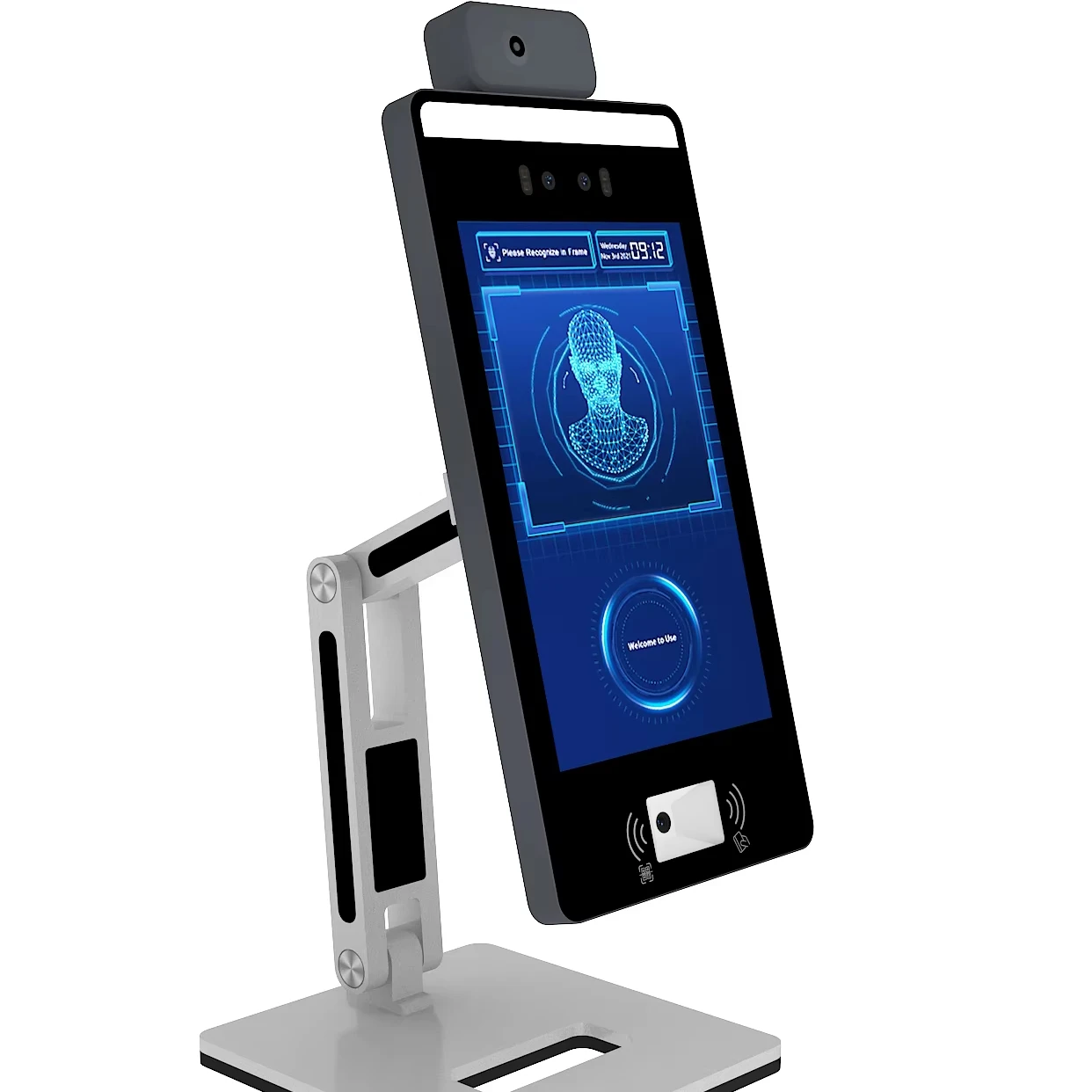 F6 AI Biometric Face Recognition Terminal Temperature Measurement QR Code Reader Touch Screen Waterproof Two-Way Audio