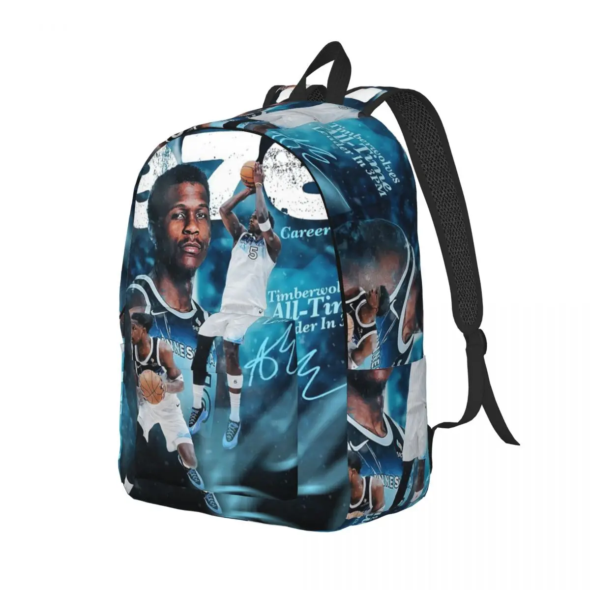 Minnesota Timberwolves Ant Keeps Breaking Anthony Edwards Student Backpack School Bag Travel Daypack Bookbag Shoulder Bags