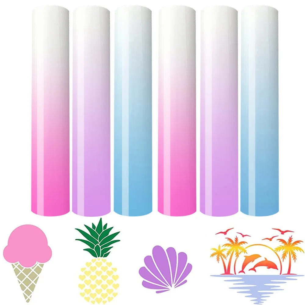 UV Color Changing PU HTV Vinyl Heat Transfer Film Sunlight Reactive Iron On Sheet for Shirts Garments DIY Apparel Designs Crafts