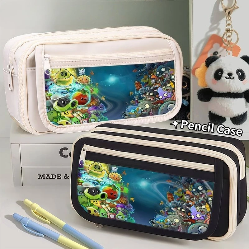 

Plants Vs. Zombies Game Peripheral Pencil Cases Anime Cartoon Large Capacity Storage Pen Student Stationery Birthday Gift