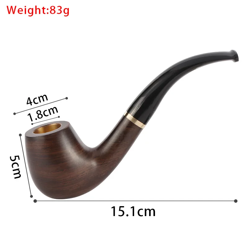 Ebony Wood Pipe Smoking Pipes Portable Smoking Pipe Herb Tobacco Pipes Grinder Smoke Gifts