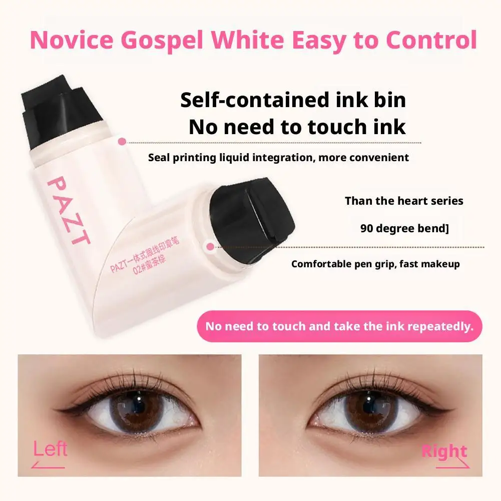 Integrowany eyeliner w pisaku z pieczątką, naturalny, wodoodporny, narzędzie do nakładania eyelineru, podwójny eyeliner odporny na rozmazywanie, szybkoschnący eyeliner z końcówką do oczu J1U6